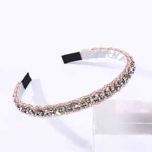 Gray and Gold Crystal Headband